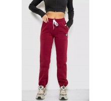 Спортивные брюки женские на флисе, цвет бордовый, 247R7556-1