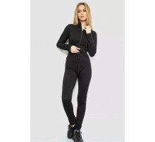 Костюм женский в рубчик, цвет черный, 244R14302