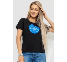Женская футболка с принтом, цвет черный, 221R3009