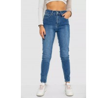 Джинсы женские Mom-fit стрейч, цвет синий, 244R1162