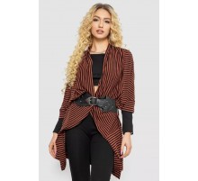 Жіночий кардиган в смужку, колір коричнево-чорний, 244R30614