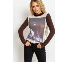 Свитшот женский, цвет коричнево-молочный, 167R746