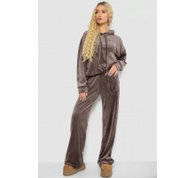 Спорт костюм женский велюровый свободного кроя, цвет мокко, 241R2001-20