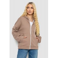 Женская кофта на молнии с капюшоном, цвет бежевый, 238R104