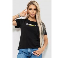 Футболка жіноча з принтом, колір чорний, 221R3008-1