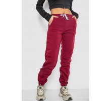Спортивные брюки женские на флисе, цвет бордовый, 247R7555