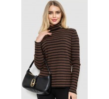 Гольф женский в полоску, цвет коричнево-черный, 244R2305