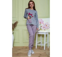 Женский костюм брюки + кофта, серо-пудрового цвета, 172R1211.