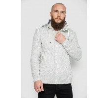 Кофта чоловіча на блискавці з капюшоном, колір світло-сірий, 214R10635
