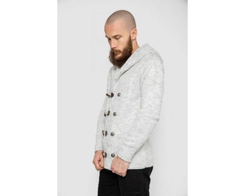 Кофта мужская на пуговицах, цвет светло-серый, 214R10640. Кофта мужская на пуговицах, цвет светло-серый, 214R10640.