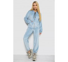 Спортивный костюм женский велюровый, цвет голубой, 238R107-1.