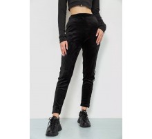 Спорт брюки женские велюровые, цвет черный, 244R5576