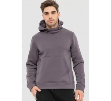 Худой мужской на флисе с капюшоном, цвет серый, 214R022