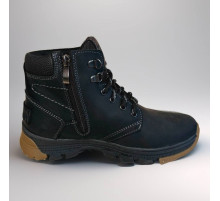 Зимові підліткові шкіряні черевики чорні