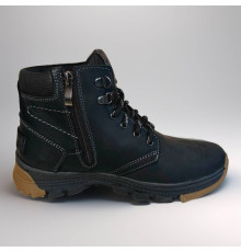 Зимові підліткові шкіряні черевики чорні