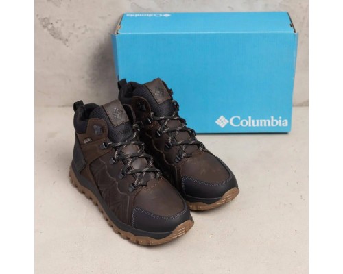 Зимові шкіряні черевики Columbia коричневі