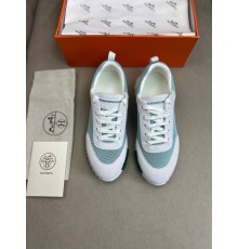 Кроссовки Hermes мужские зеленые с белым ob424-1