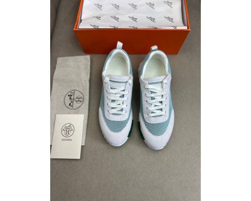 Кроссовки Hermes мужские зеленые с белым ob424-1 Кроссовки Hermes мужские зеленые с белым ob424-1