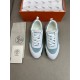 Кроссовки Hermes мужские зеленые с белым ob424-1