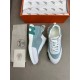 Кроссовки Hermes мужские зеленые с белым ob424-1