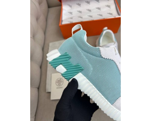 Кроссовки Hermes мужские зеленые с белым ob424-1 Кроссовки Hermes мужские зеленые с белым ob424-1