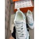 Кроссовки Hermes мужские зеленые с белым ob424-1