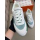 Кроссовки Hermes мужские зеленые с белым ob424-1