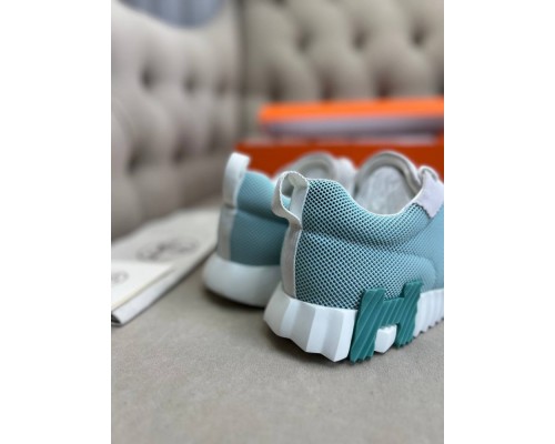 Кроссовки Hermes мужские зеленые с белым ob424-1 Кроссовки Hermes мужские зеленые с белым ob424-1