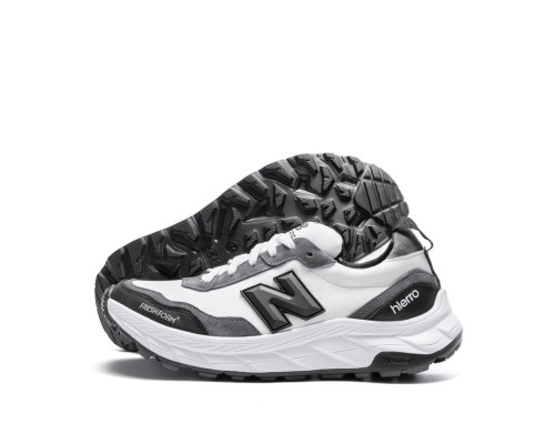 Демисезонные кожаные кроссовки New Balance цвет белый/серый/черный