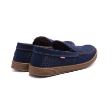Літні шкіряні мокасини Levis перфорація колір  темно-синій