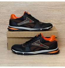 кросівки Reebok літні сітка колір чорний/ жовтогарячий/ темно синій