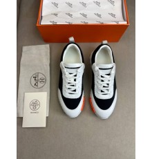 Кроссовки Hermes мужские черные с белым ob423-1