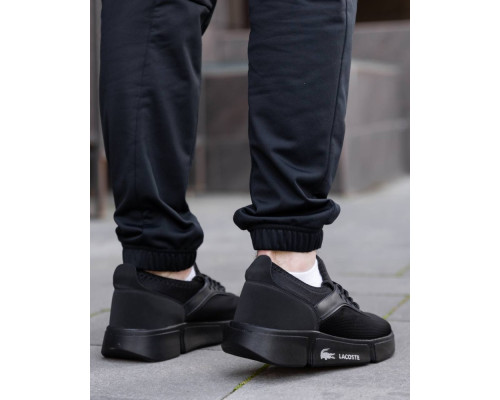 Кроссовки летние Lacoste сетка цвет: черный