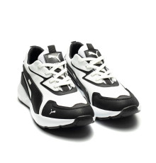 Шкіряні демісезонні кросівки Puma колір білий, чорний