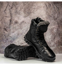 Тактические берцы зимние меха с ступинатором и замочком черные