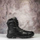Тактичні берці зимові хутро з ступінатором та замочком чорні
