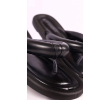 Шлепанцы женские из экокожи черные