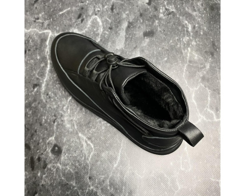 Зимние хайтопы Без Бренда быстрая шнуровка черный