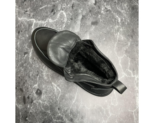 Зимние хайтопы Без Бренда быстрая шнуровка черный