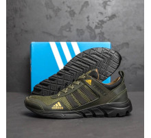 Кросівки літні Adidas Terrex натуральна шкіра - вставка сітка колір: олива