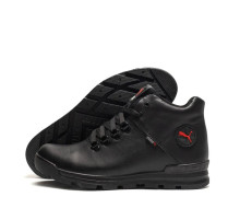 Зимові шкіряні черевики Puma чорні.