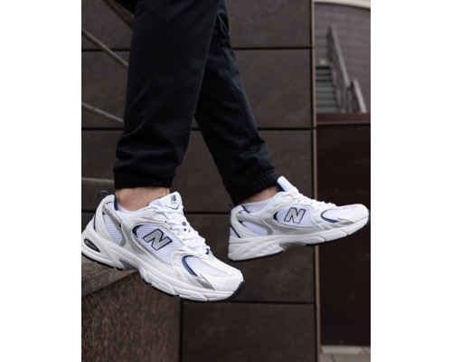 Кроссовки лето вставки сетка New Balance 530 цвет: белый/синий