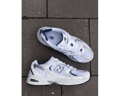 Кроссовки лето вставки сетка New Balance 530 цвет: белый/синий