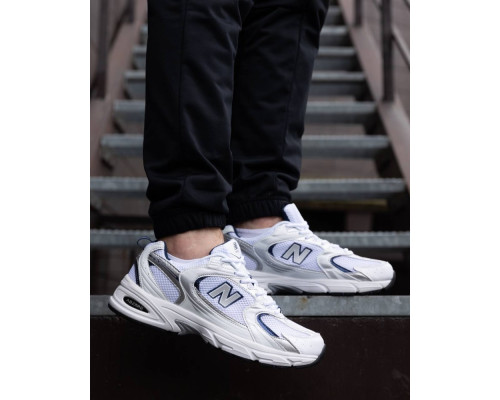 Кроссовки лето вставки сетка New Balance 530 цвет: белый/синий