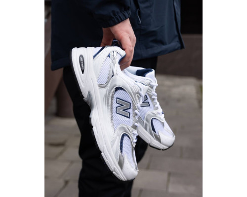 Кроссовки лето вставки сетка New Balance 530 цвет: белый/синий