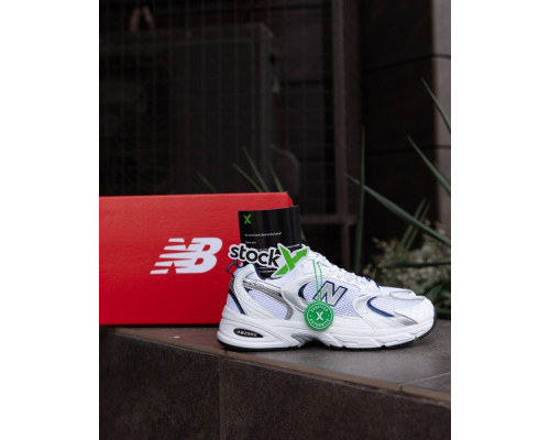 Кроссовки лето вставки сетка New Balance 530 цвет: белый/синий