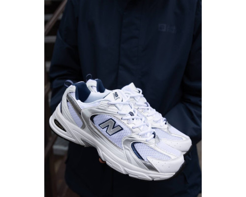 Кроссовки лето вставки сетка New Balance 530 цвет: белый/синий