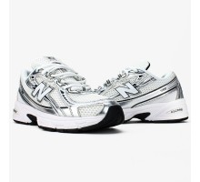 Кроссовки весна лето New Balance сетка белый/серебристый/черный