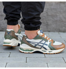 Демісезонні кросівки Asics текстиль/шкіра колір бежевий,зелений,коричневий