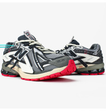 Демісезонні кросівки New Balance весна літо колір сірий/білий/червоний